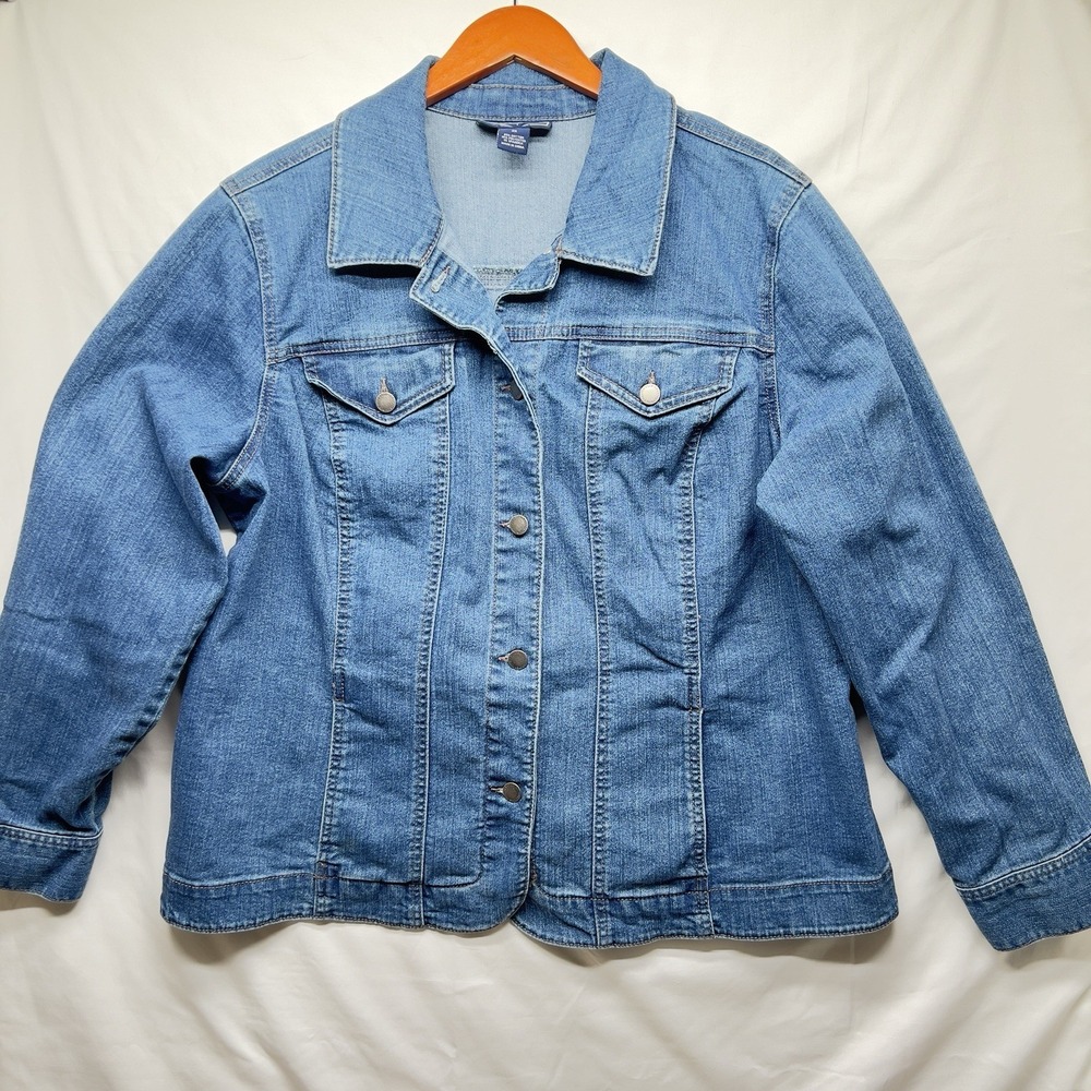 Women's 1822 Denim Classic Western Jeans Jacket Wash Size2X